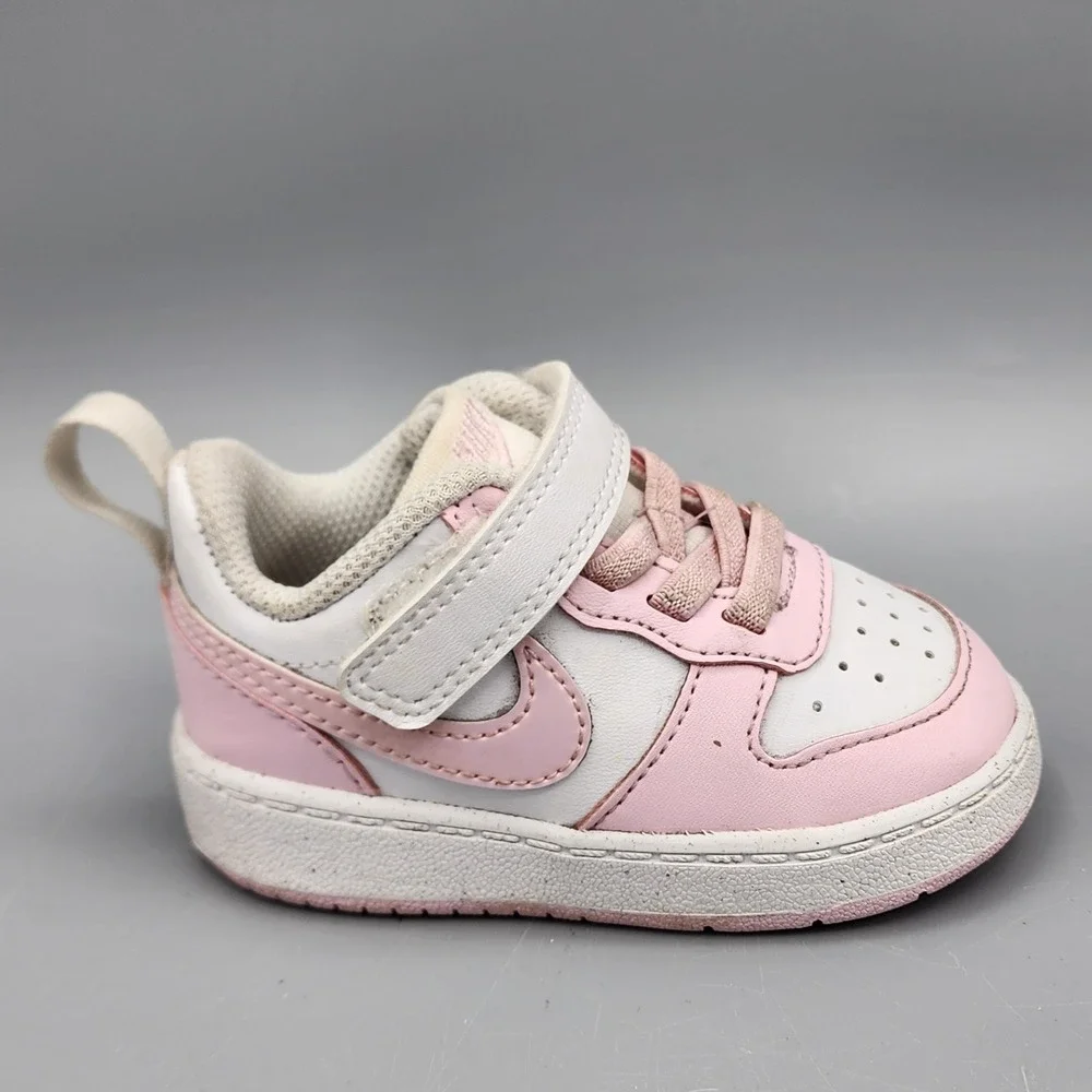 Toddler Baby Size 4 C NIKE Court Borough Low Recraft (TD) White Pink DV5458-105